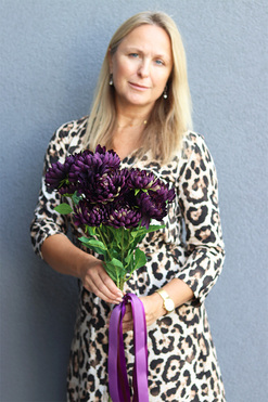 Chryzantema Memory, bukiet chryzantem, fioletowe, 3szt, dł.73cm 