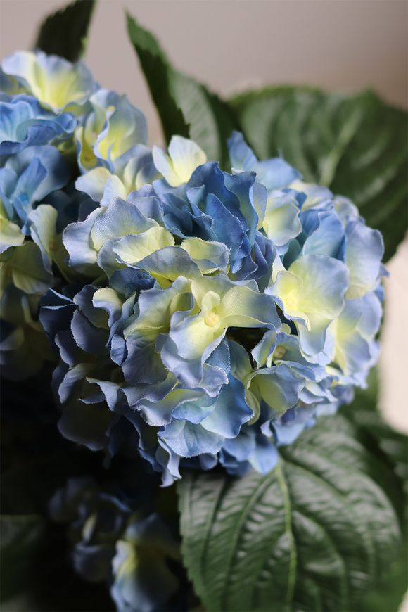 doniczkowa hortensja Niebiesko-Zielona, wysokiej jakości sztuczne kwiaty