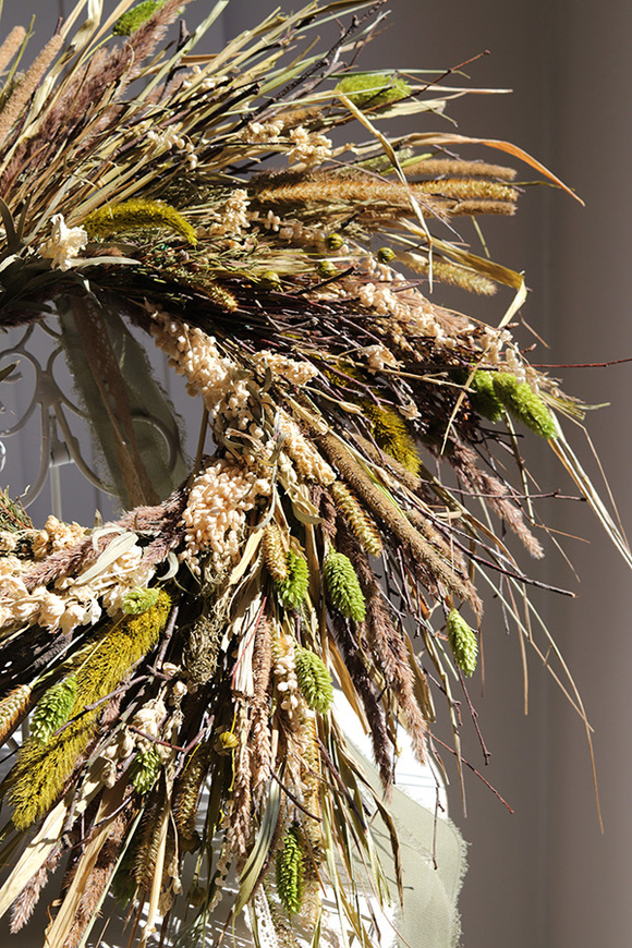 Boho Susz Leokie, dekoracyjny wianek ze stabilizowanych roślin, śr.40cm