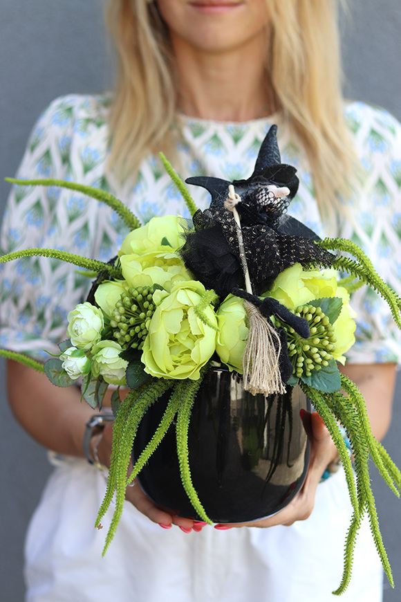 Helloweenowa, kompozycja / stroik jesienny, wym.32x20cm