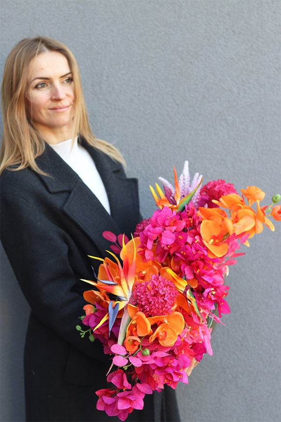 Lawa Strelicja Laos, dekoracja kwiatowa do wnęki