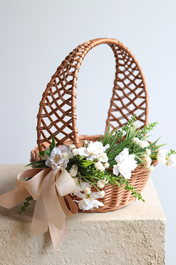 OD RĘKI Ludmiła, dekorowany koszyczek wielkanocny, wys.22cm 