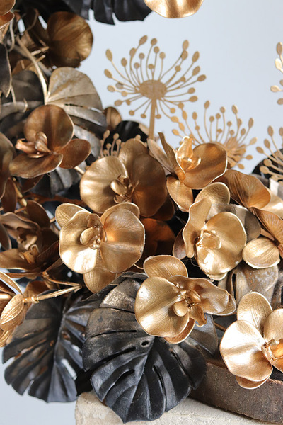 Gold Memory, wiązanka nagrobna na plastrze drewna