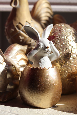 Gold Trio, figurka zajączek wielkanocny, A, wys.14cm