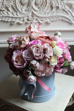 Cecilla, welurowy flowerbox, wys.32cm