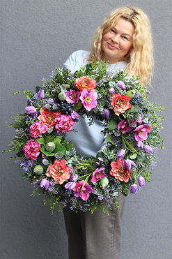 Maki&Magnolia, kolorowy wianek na drzwi, śr.60cm 