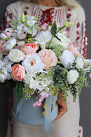 Vellurra Light Blue, welurowy flowerbox z zawieszką