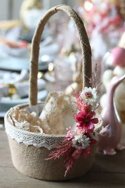 dekorowany koszyczek wielkanocny, Alicante z serwetką, wys.34cm