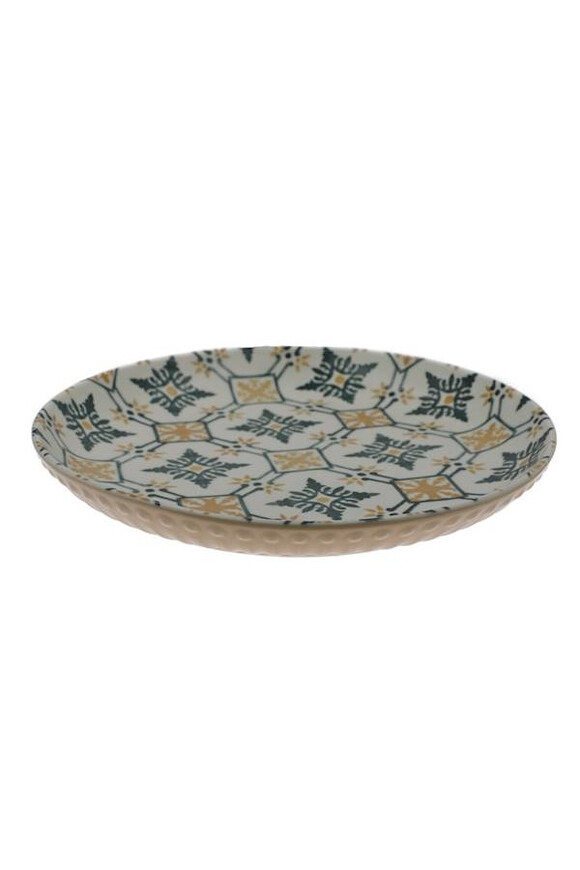 Apolonia Mosaique Beige, talerz ceramiczny z mozaiką