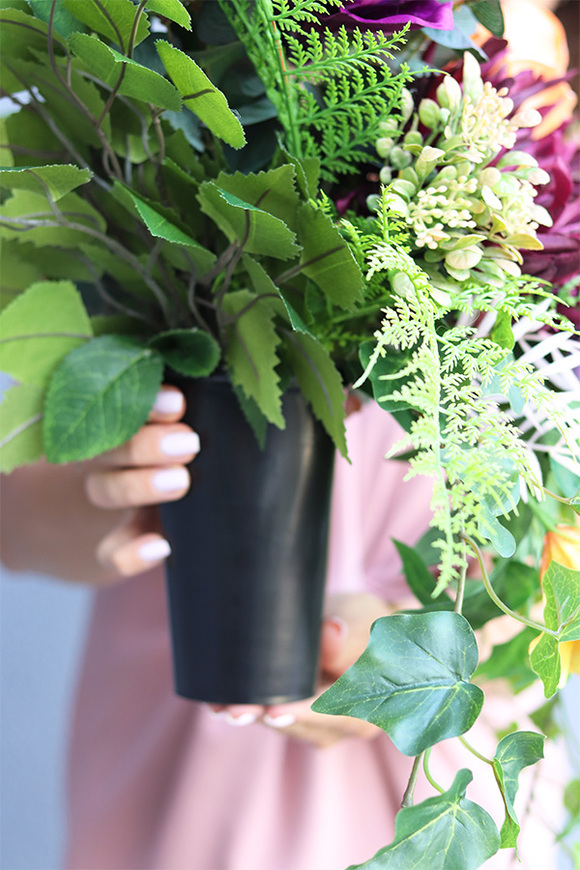 Hediana, jesienny bukiet nagrobny we wkładzie