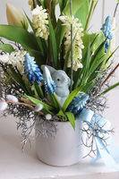 Szafirkowo, stroik wielkanocny z szafirkami