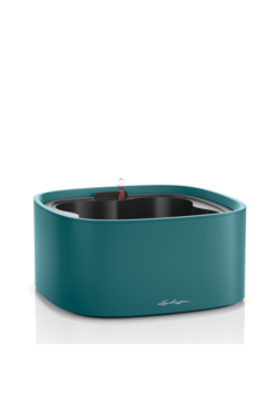 Pila, doniczka misa z nawadnianiem, ciemny turkus, wym.16.5x35cm