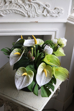 Anturium Jungle 2, kompozycja kwiatowa w naczyniu, wym.40x28cm