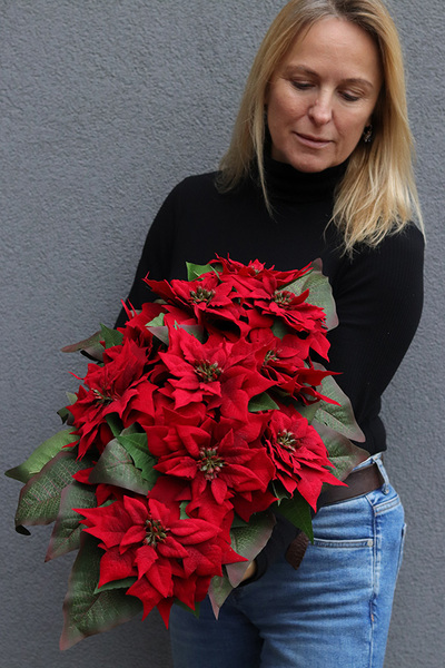 Gwiazda Betlejemska Laos Silver, wysokiej jakości sztuczna roślina