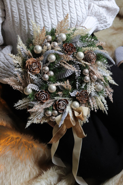 Zimowe Zacisze, świąteczny wianek na drzwi, rozp.34cm