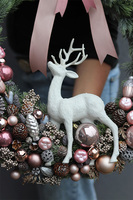 duży świąteczny wianek, Z Białym Jeleniem, śr.60cm