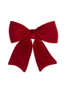 Aksamit Red New, welurowa kokarda - pluszowa zawieszka