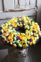 Kurczaczek, żółty wielkanocny wianek, śr.41cm 