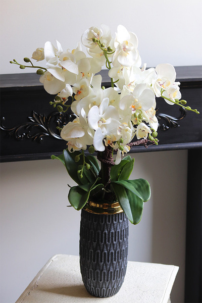Orchid Ferana Long, sztuczny storczyk w szarej osłonce