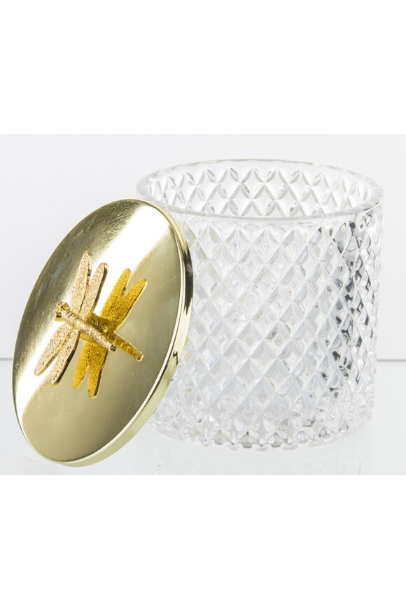 Złota Ważka B, dekoracyjny pojemnik amfora szklana