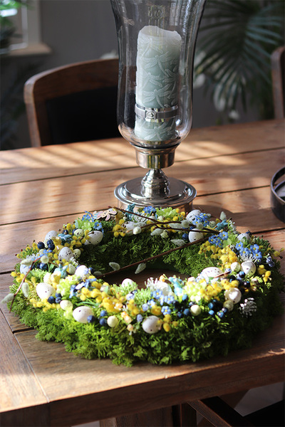 Eveline Easter, wianek wielkanocny z niezapominajkami