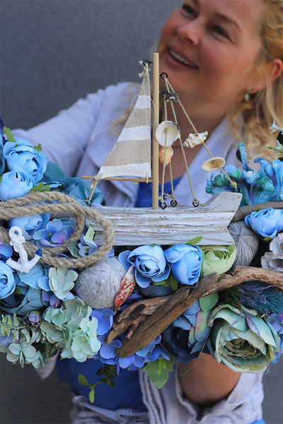 gigantyczny marynistyczny wianek, Moko Oceania, śr.71cm