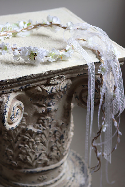 Komunia Romantic, biały wianek komunijny