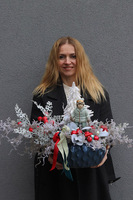 Narciarz, wysokiej jakości stroik świąteczny, wym.44x68x34cm