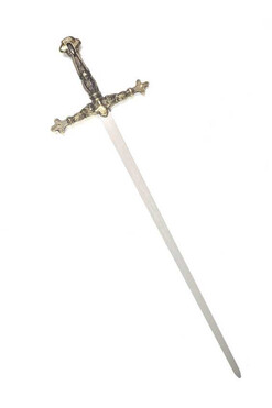 Templarius, stalowy miecz rycerski replika dekoracja, dł.73cm