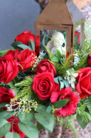 Angelo Garden Rubin Gold 2, lampion nagrobny z kwiatami