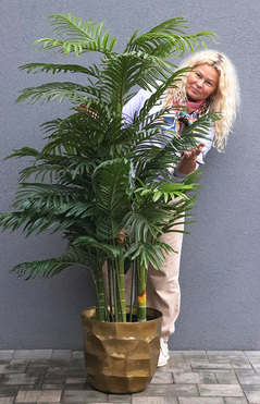 Palma Deluxe 2, wysokiej jakości sztuczna palma w metalowej donicy, wys.140cm