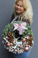 świąteczny wianek, Pudrovy Renifer