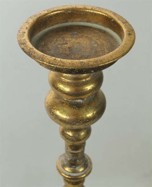 Barok Gold, świecznik metalowy, stare złoto