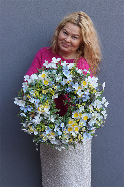 Wiosenna Bajka, dekoracyjny wianek na drzwi, śr.45cm