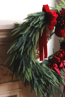 Karminowa Zima, asymetryczny świąteczny wianek