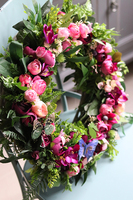 bogaty fioletowy wianek na drzwi, Clemence Hefri, śr.42cm 