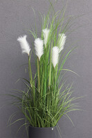 Jessica Grande Fiberglass Grey, sztuczna trawa w donicy