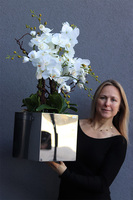 storczyk w stalowej donicy, Mirror Silver Cube