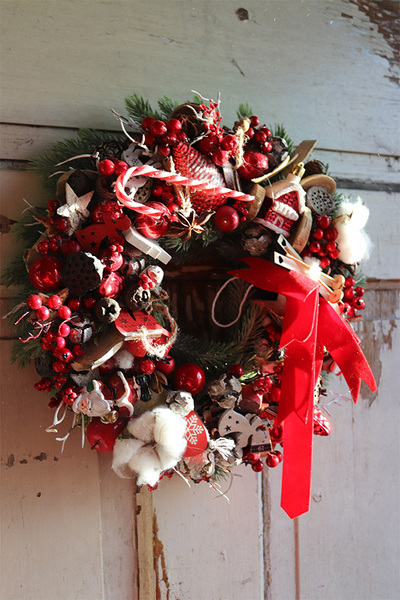 bożonarodzeniowy wianek, Christmas Fantasy, śr.32cm 