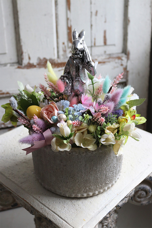 kompozycja wielkanocna, Zajączek z Parasolem, wym.32x27cm