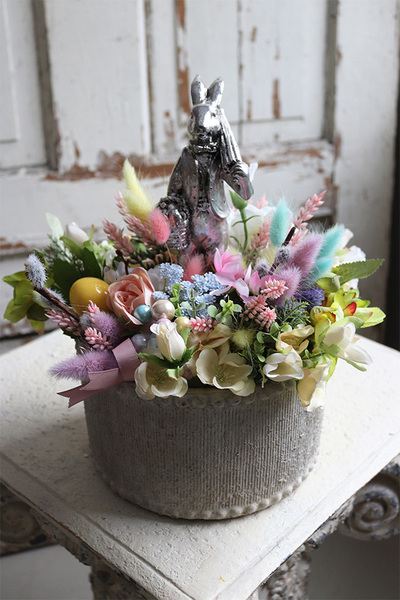 kompozycja wielkanocna, Zajączek z Parasolem, wym.32x27cm