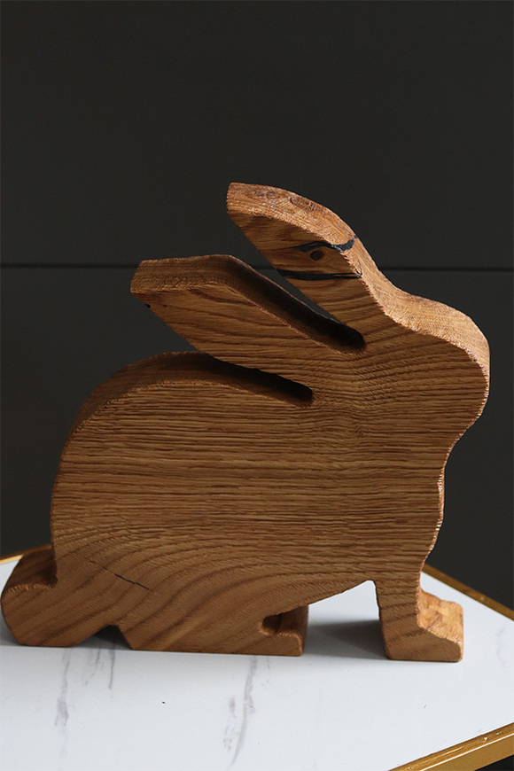 Wood, drewniany zajączek wielkanocny figurka