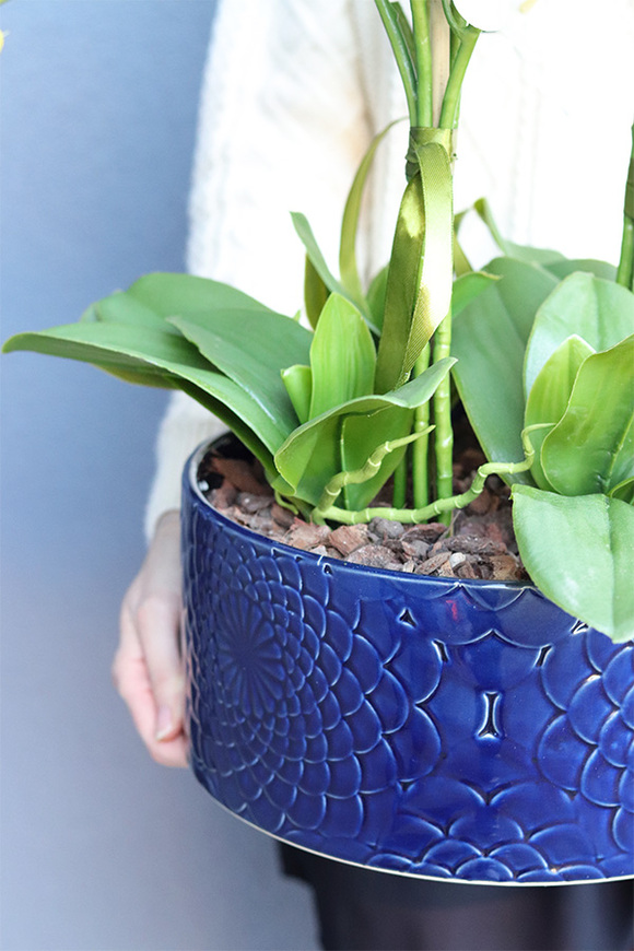 Dark Blue Orient, wysokiej jakości sztuczny storczyk