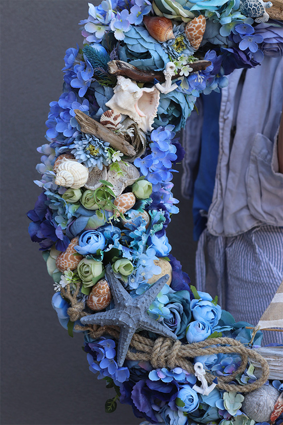 gigantyczny marynistyczny wianek, Moko Oceania, śr.71cm