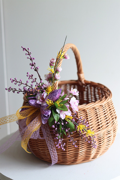 Szachownica, dekorowany koszyczek wielkanocny