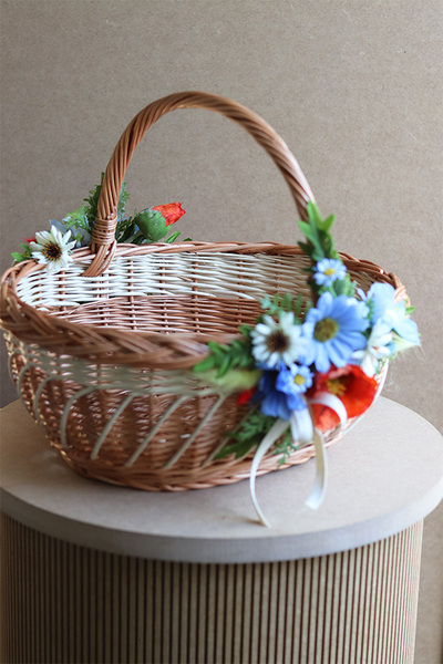 Chabry i Maki, dwustronnie dekorowany koszyczek wielkanocny