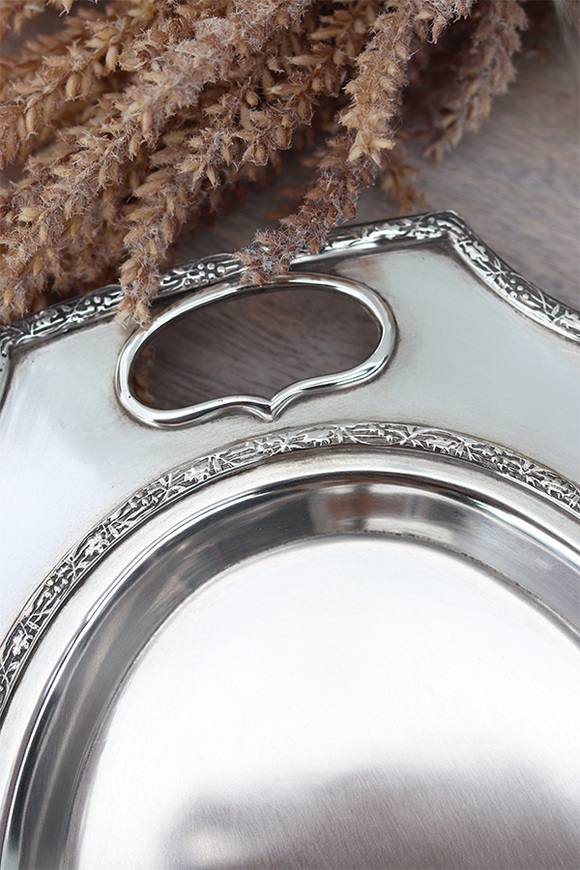 Felicjana Small, taca posrebrzana z wygodnymi uchwytami, wym.2.5x21x31cm
