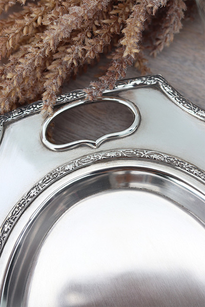 Felicjana Small, taca posrebrzana z wygodnymi uchwytami, wym.2.5x21x31cm