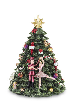 OD RĘKI Nutcracker Suite, choinka-karuzela świąteczna pozytywka, wys.15cm 