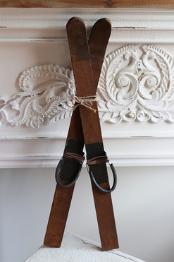 Narty, dekoracja świąteczna, dł.61cm